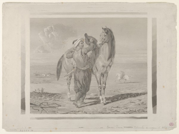 A Turk Saddling His Horse