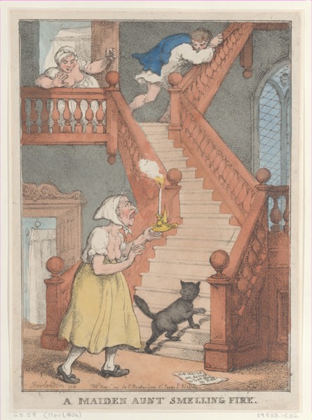 A Maiden Aunt Smelling Fire