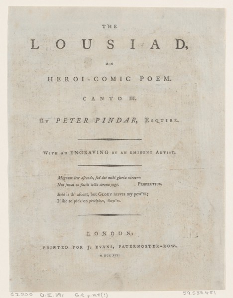 The Lousiad by Peter Pindar
