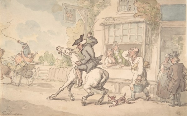 Dr. Syntax with a Balky Horse Before an Inn