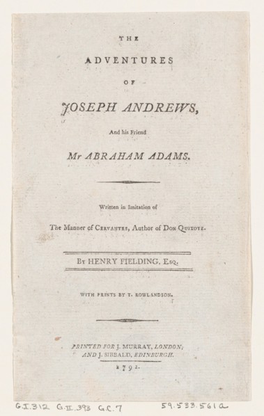 Title Page: "The Adventures of Joseph Andrews