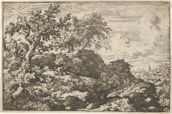 The Two Peasants Seated on the Hill. Third state of three