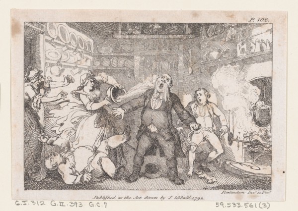 Hostess Discharges a Pan of Blood into the Face of Parson Andrews