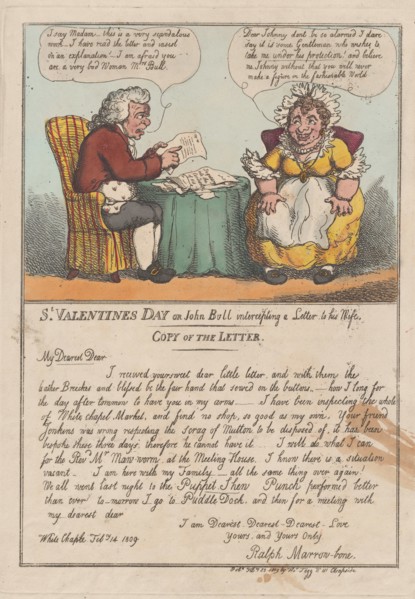 St. Valentine's Day or John Bull intercepting a Letter to his Wife