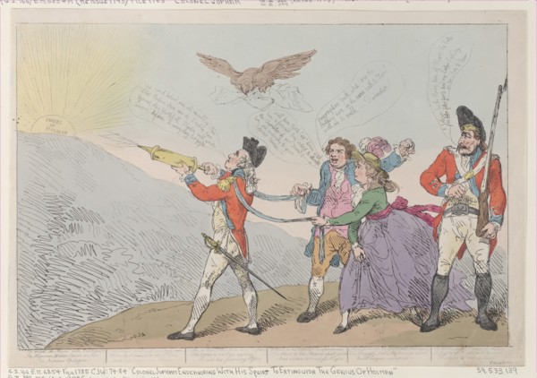 [Col. Topham Endeavoring with his Squirt to Extinguish the Genius of Holman]