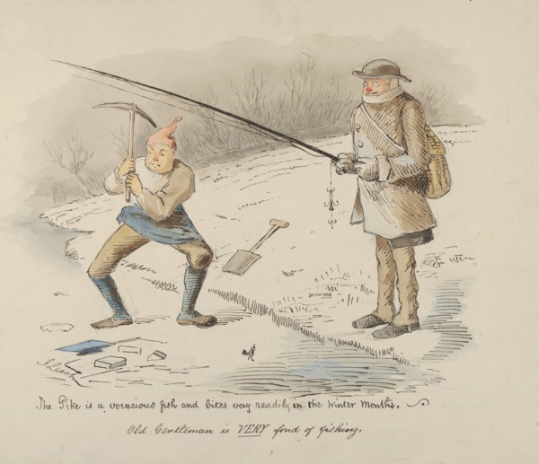 The Pike is a voracious fish and bites readily in the Winter months-Old Gentleman is VERY fond of fishing