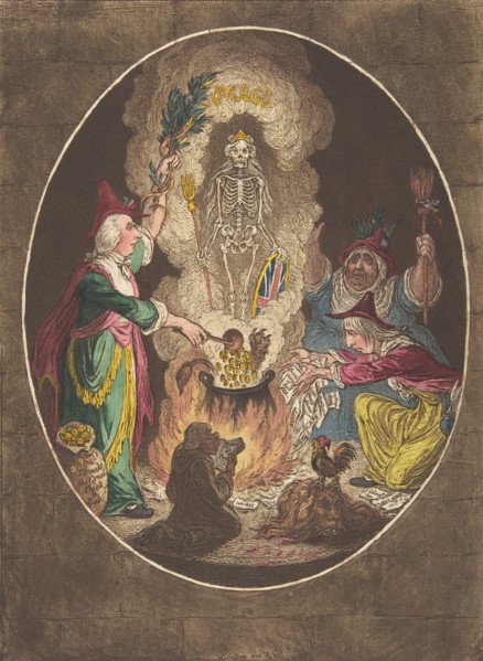 A Phantasmagoria;?Scene-Conjuring-Up an Armed-Skeleton, January 5, 1803.