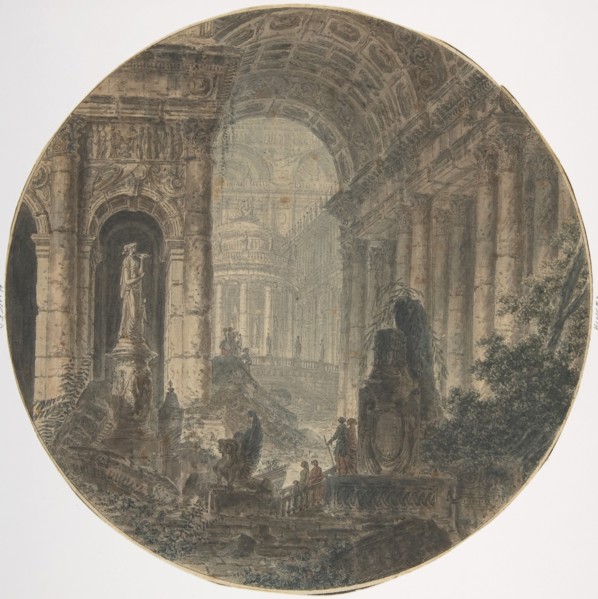 Architectural fantasy, 18th century.