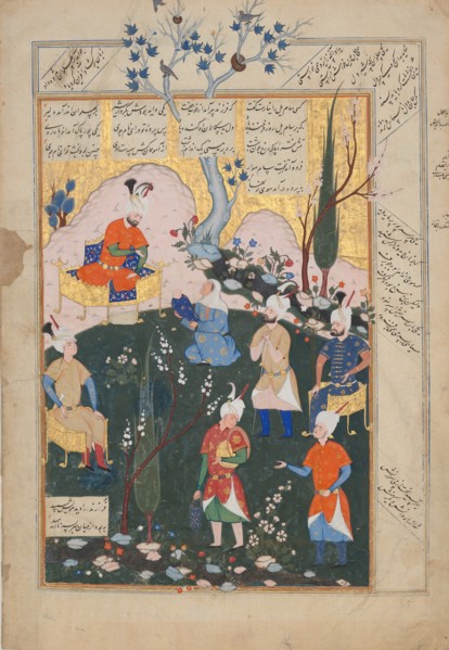 Birth of Zal, Folio from a Shahnama (Book of Kings), 1576-77.