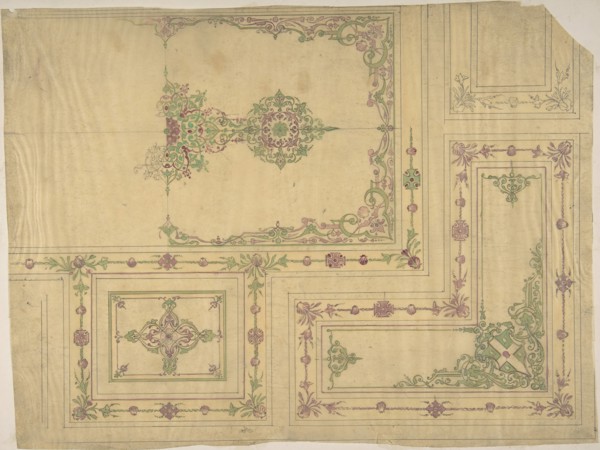 Ceiling Design in Moorish Style for the de la Rochejaquelein Family, second half 19th century.