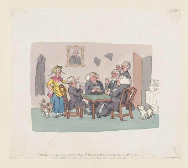 Christmas Academics Playing a Rubber at Whist, April 1, 1803.