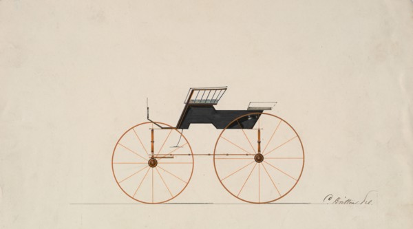 Design for 4 seat Phaeton, no top (unnumbered), 1850-70.
