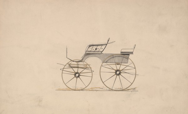 Design for 4 seat Phaeton, no top (unnumbered), 1850-70.