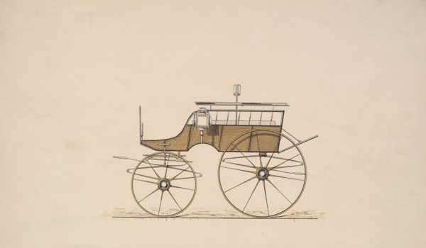 Design for 4 seat Phaeton, no top (unnumbered), 1850-70.