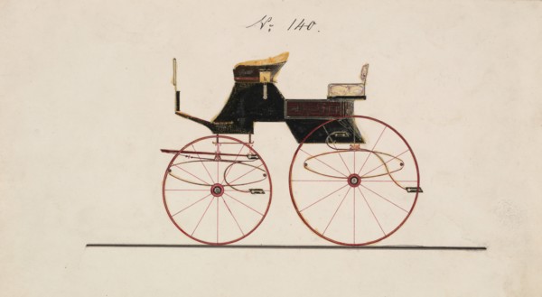 Design for 4 seat Phaeton, no top, no. 140, 1850-70.