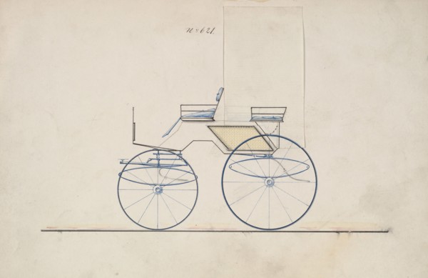Design for 4 seat Phaeton, no top, no. 621, 1850-70.
