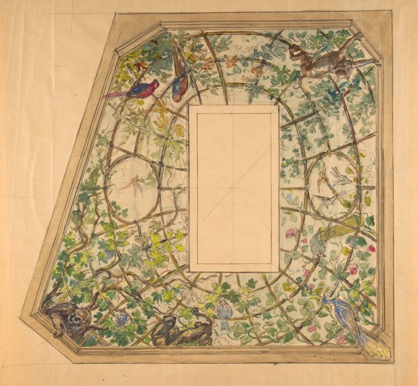 Design for a ceiling decoration, 19th century.