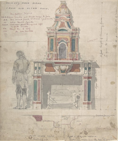 Design for a Chimneypiece Made from an Old Altarpiece, 19th century.