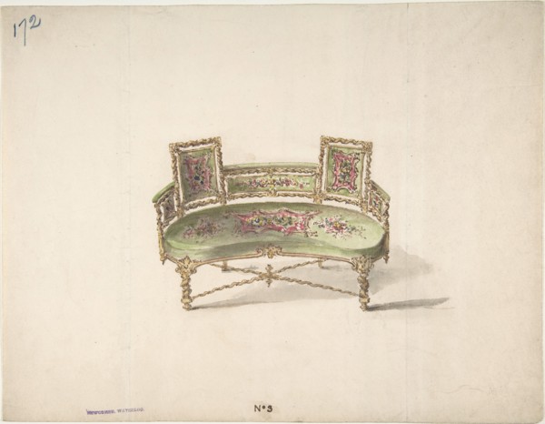 Design for a Curve-backed Settee, early 19th century.