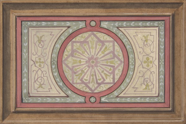 Design for a framed panel with painted decoration, 1830-97.