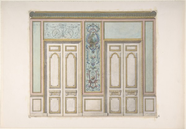 Design for a Pair of Doors Joined by an Ornamental Panel, second half 19th century.