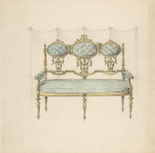 Design for a Settee, 19th century.