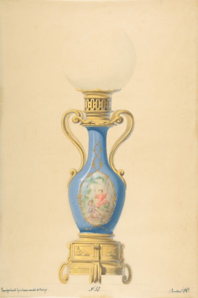 Design for an Oil Lamp, 19th century.