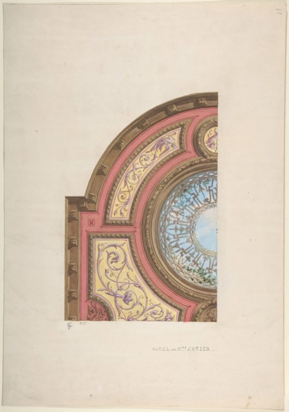 Design for Ceiling, Hôtel Cottier, 1879.