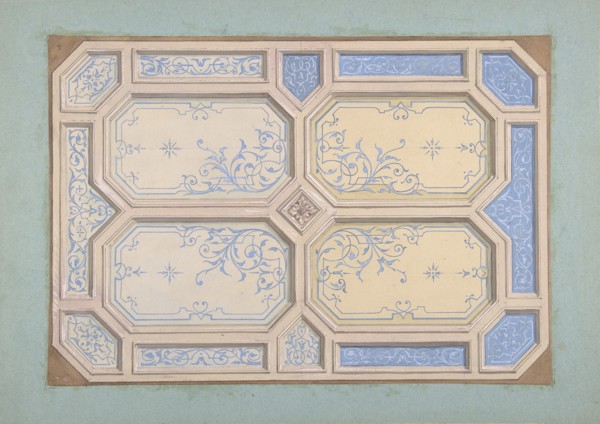 Design for Ceiling, Hôtel Hope, 1867.