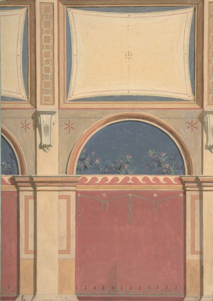 Design for Elevation of Gallery Bay, Deepdene, Dorking, Surrey, 1875-79.