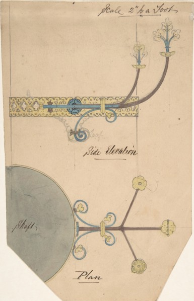 Design for Floral Brackets for a Church, ca. 1880.