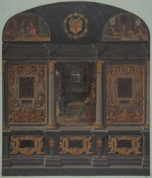 Design for painted wall decoration in the Chateau de Lude, Sarthe, second half 19th century.