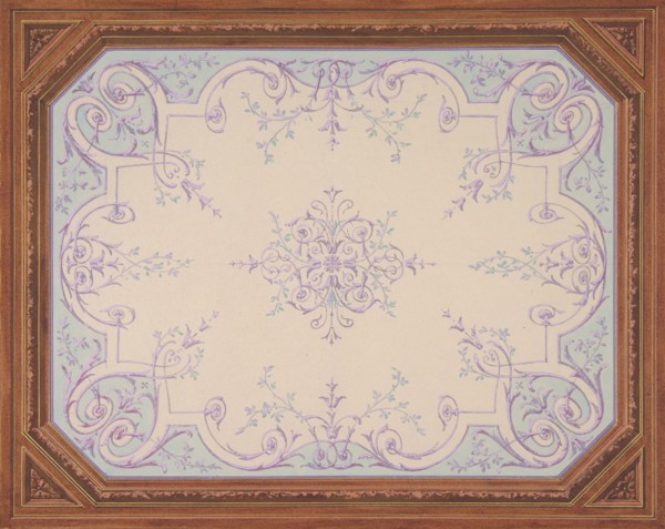 Design for the decoration of a ceiling in rinceaux, 1830-97.