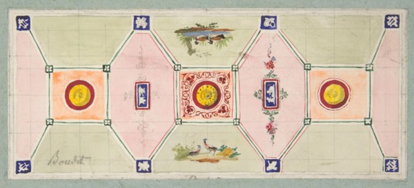 Design for the painted decoration of a baker's shop, second half 19th century.