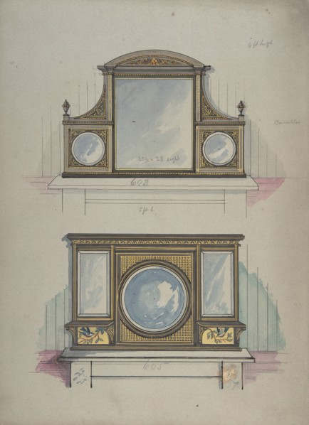 Design for Two Mirrors over Mantels, 1840-99.