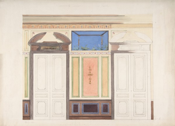 Design for Wall Elevation, Hôtel Candamo, 1873.