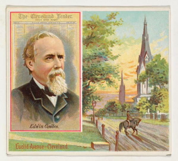 Edwin Cowles, The Cleveland Leader, from the American Editors series (N35) for Allen & Ginter Cigarettes, 1887.