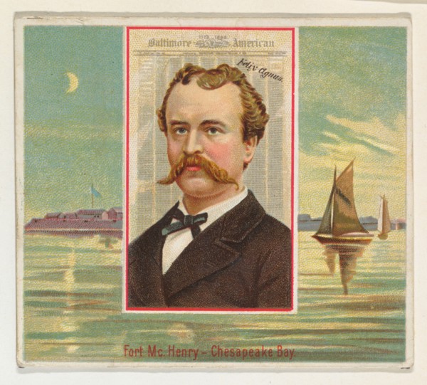 Felix Agnus, Baltimore American, from the American Editors series (N35) for Allen & Ginter Cigarettes, 1887.
