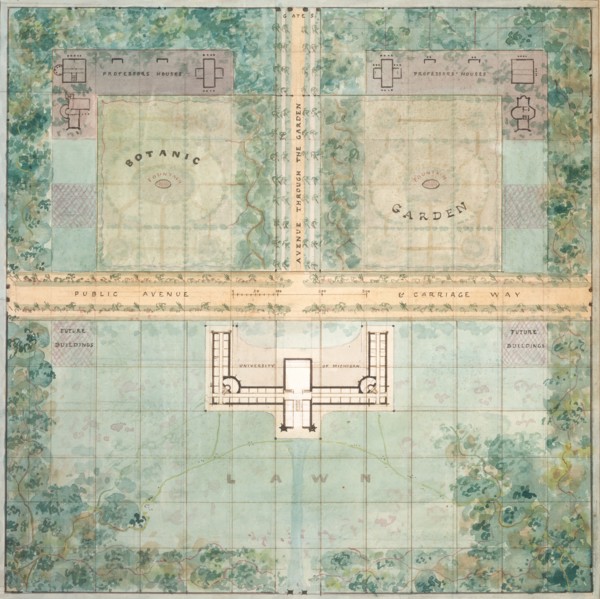 Landscape Design for University of Michigan, 1838.