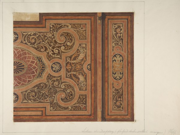 Intarsia Ceiling Design for the Dining Room, Deepdene, Dorking, Surrey, 1875-79.