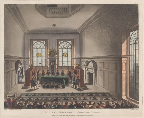 Lottery Drawing, Coopers Hall, February 1, 1809.