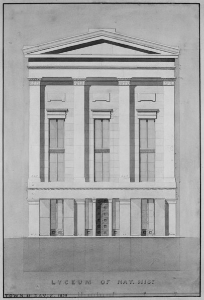 Lyceum of Natural History, New York (front elevation), 1835.