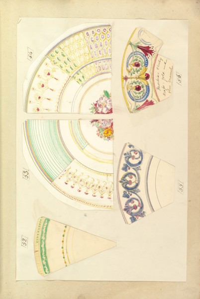 Nine Designs for Decorated Plates, 1845-55.