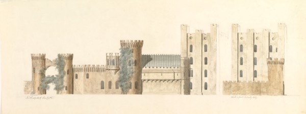 North Aspects of Lea Castle and West Aspect of Wolverly, Cookly, Worcestershire, ca. 1816.