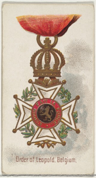 Order of Leopold, Belgium, from the World's Decorations series (N30) for Allen & Ginter Cigarettes, 1890.