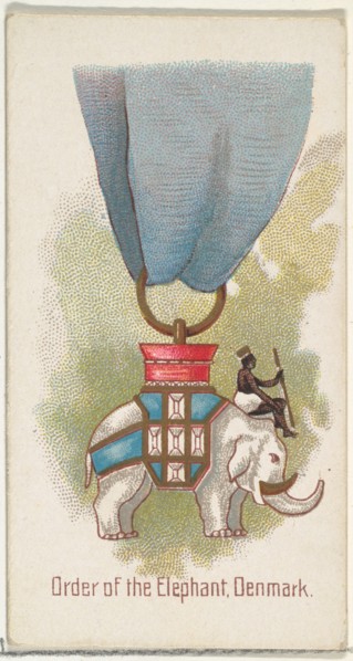 Order of the Elephant, Denmark, from the World's Decorations series (N30) for Allen & Ginter Cigarettes, 1890.