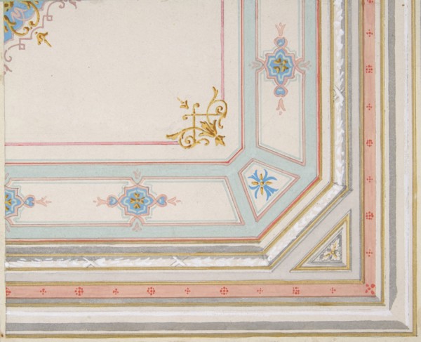 Partial design for a painted ceiling, 1830-97.