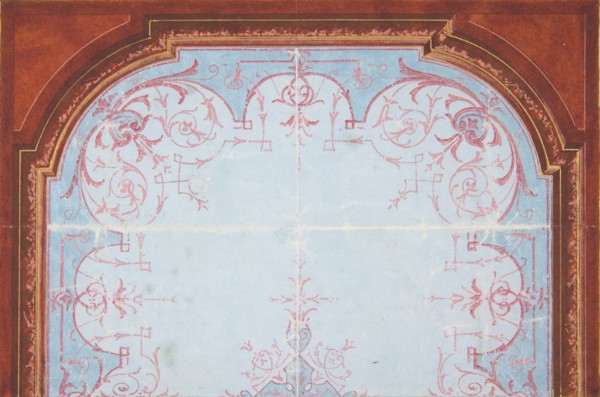 Partial design for painted ceiling, 19th century.