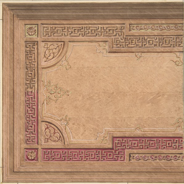 Partial Design for the decoration of a ceiling, 1840-97.