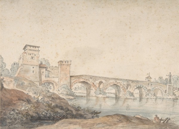 Ponte Molle, Rome, 18th century.